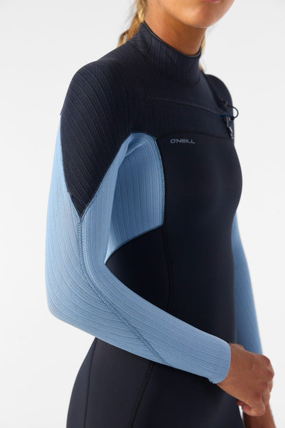 O'Neill Womens Hyperfreak 4/3+mm Chest Zip Wetsuit (UK 10) SAMPLE - Black/Faded Denim