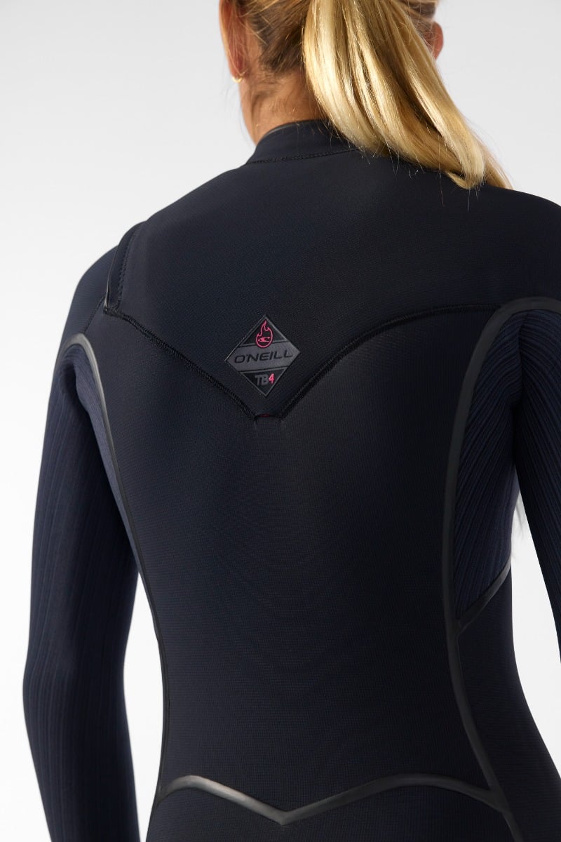 O'Neill Womens Hyperfreak Fire 5/4+mm Chest Zip Winter Wetsuit 2026 - Black