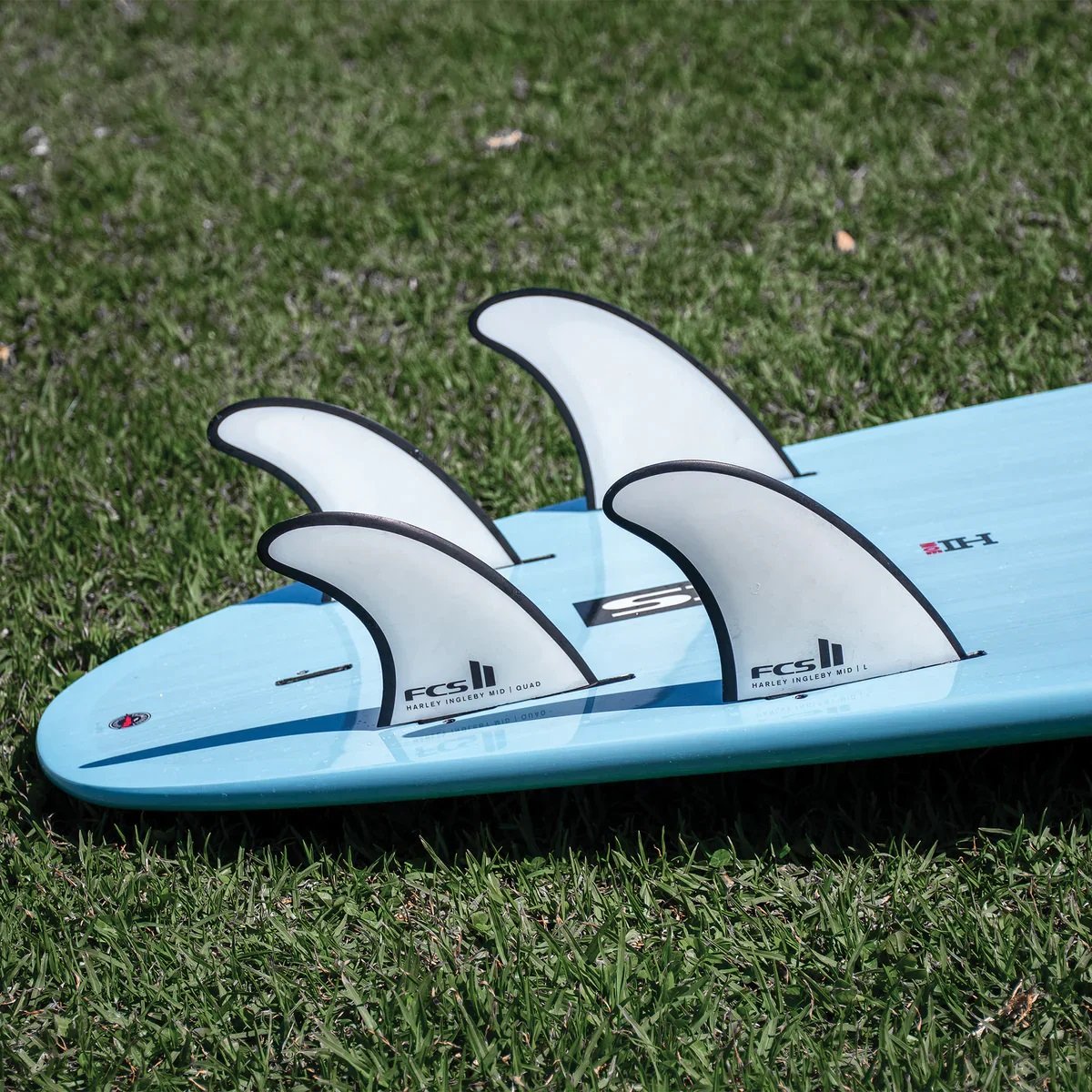 FCS II Harley Mid PC Tri-Quad Fin Set - Large - White