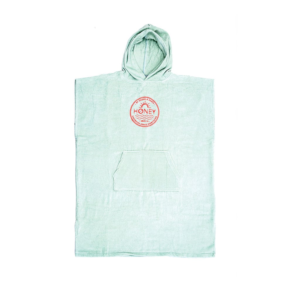 Ocean & Earth Hooded Womens Poncho  - Mint