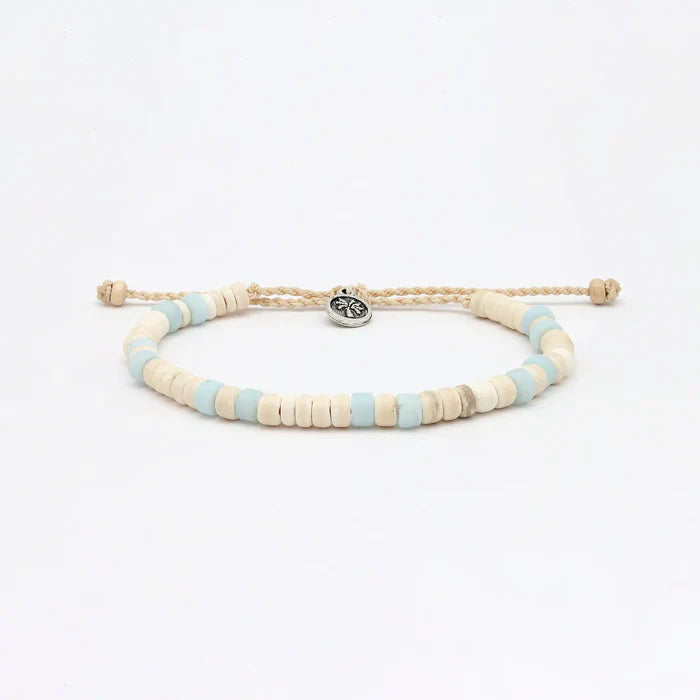 Pineapple Island Frosted Glass & Coconut Bead Anklet