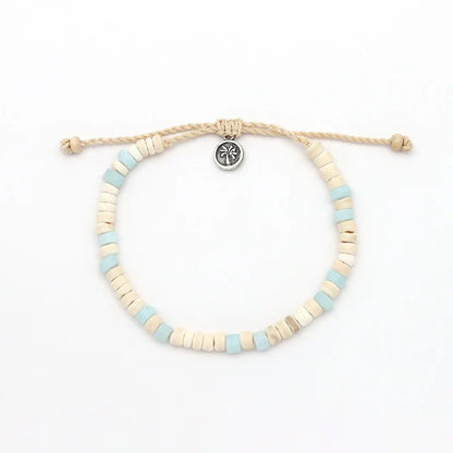 Pineapple Island Frosted Glass & Coconut Bead Anklet