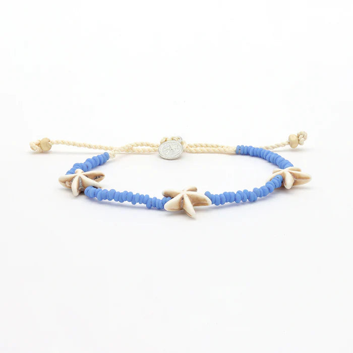 Pineapple Island Starfish Bead Anklet - Blue