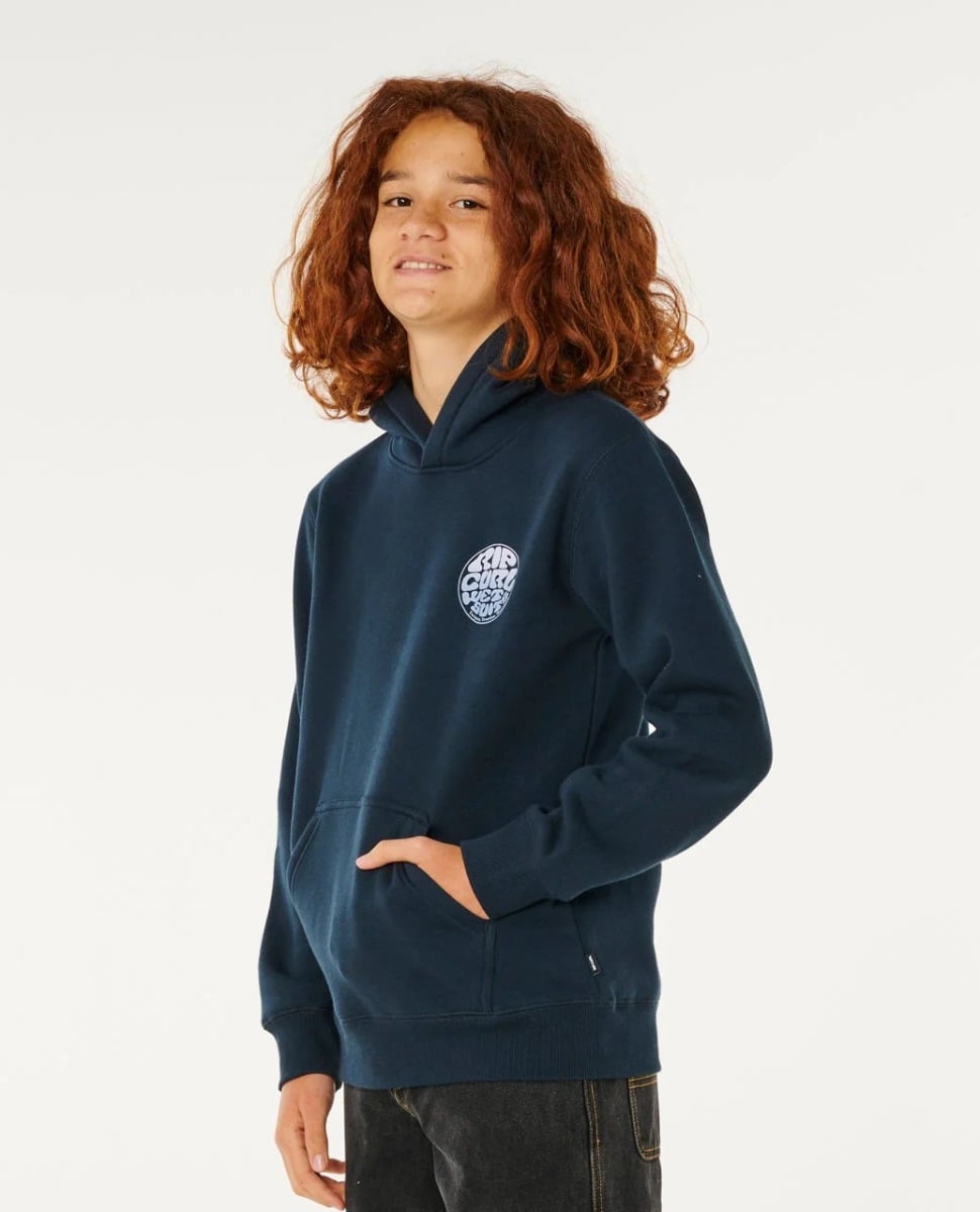 Rip Curl Wetsuit Icon Kids Hoodie - Navy/White