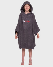 DryRobe Kids Organic Cotton Short Sleeve Towel Robe - Slate Grey