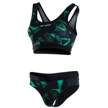 Orca Women's Bikini Swim Costume 2021 - Black/ Green - Front