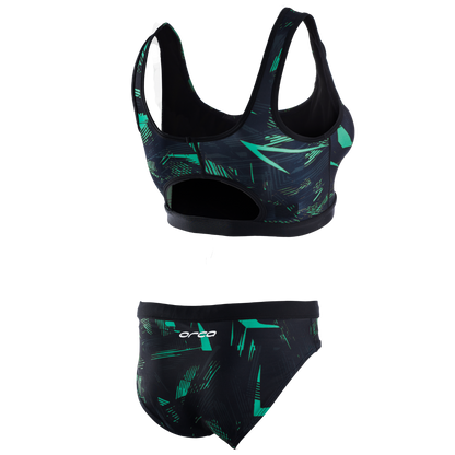 Orca Women's Bikini Swim Costume 2021 - Black/ Green - Back