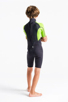 C Skins Element 3/2mm Kids Shorty Wetsuit 2025 - Anthracite / Lime