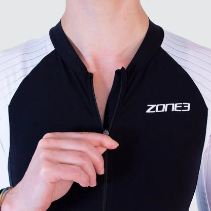 ZONE3 Lava Women's Short Sleeve Distance Aero Trisuit - Black/White