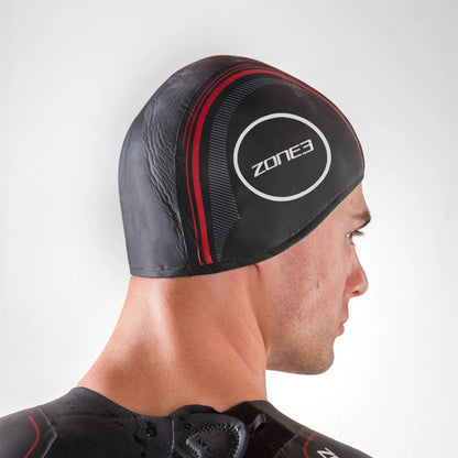 ZONE3 Neoprene Strapless Swim Cap - Black/Red