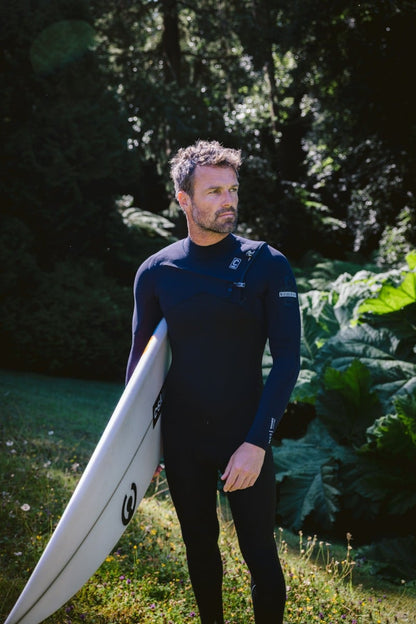 C-Skins NuWave Session 4/3mm Mens GBS Chest Zip Wetsuit 2026 - Black/Black X/Silver