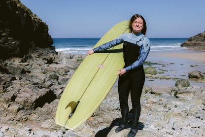O'Neill Womens Epic 4/3mm Chest Zip Wetsuit (UK 10) SAMPLE - Black/Stormy Palm/Faded Denim