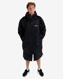 Dryrobe Advance Long Sleeve Adult Changing Robe - Black/Red