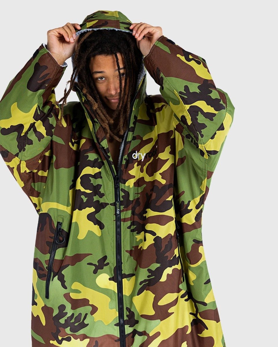 Dryrobe Advance Long Sleeve Changing Robe - Camo / Grey