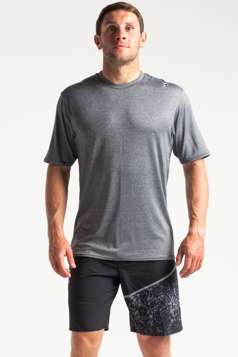 C Skins UV Mens Short Sleeve T-Shirt - Black Heather