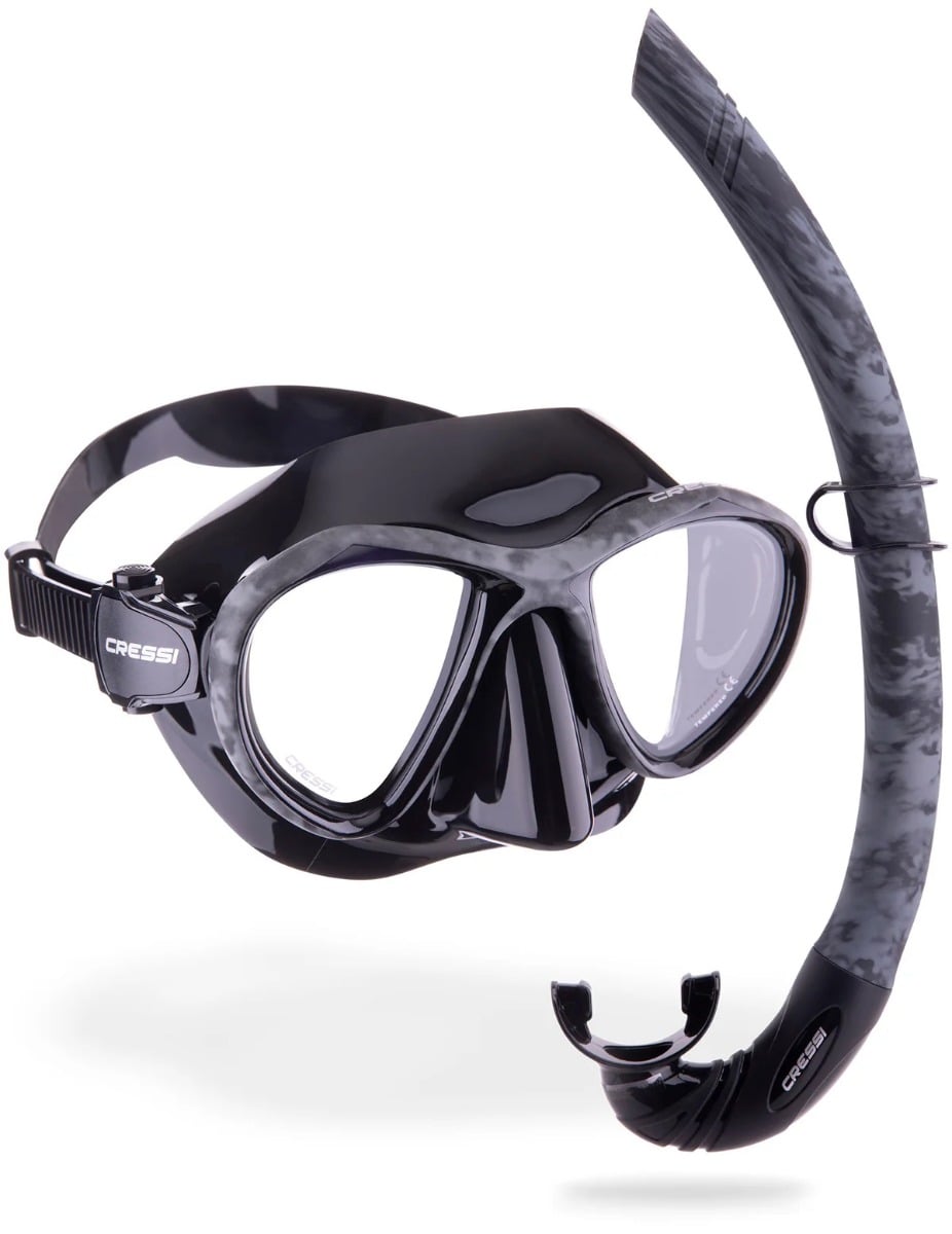 Cressi Metis + Corsica Snorkel Combo in&nbsp; Black / Camo Black