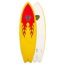 Ocean and Earth Mr Epoxy 7ft0 Super Soft Twin Fin Surfboard - Flames - Full View
