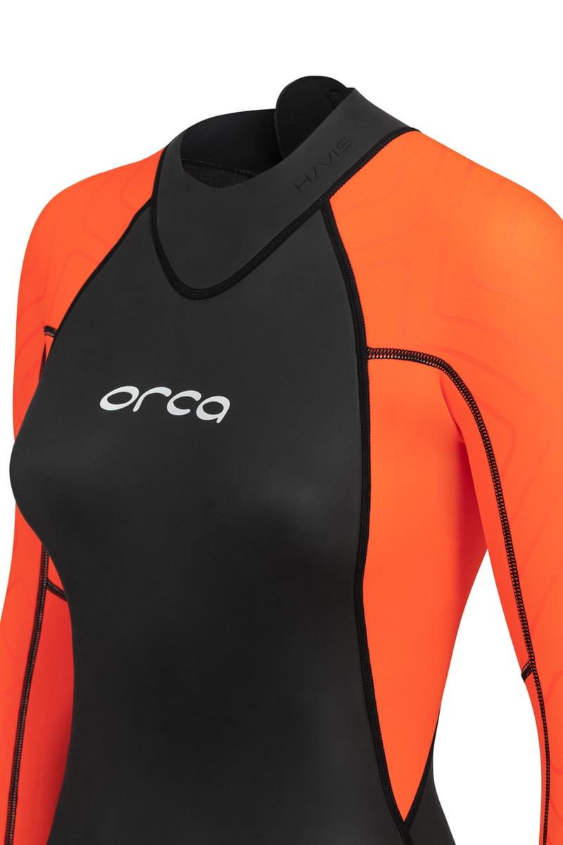 Orca Vitalis Hi-Vis Women's Openwater Wetsuit 2025 - Black/Orange