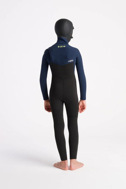 C-Skins NuWave Session 5/4mm Junior GBS Hooded Winter Wetsuit 2026 - Black / Bluestone X / Cool Green