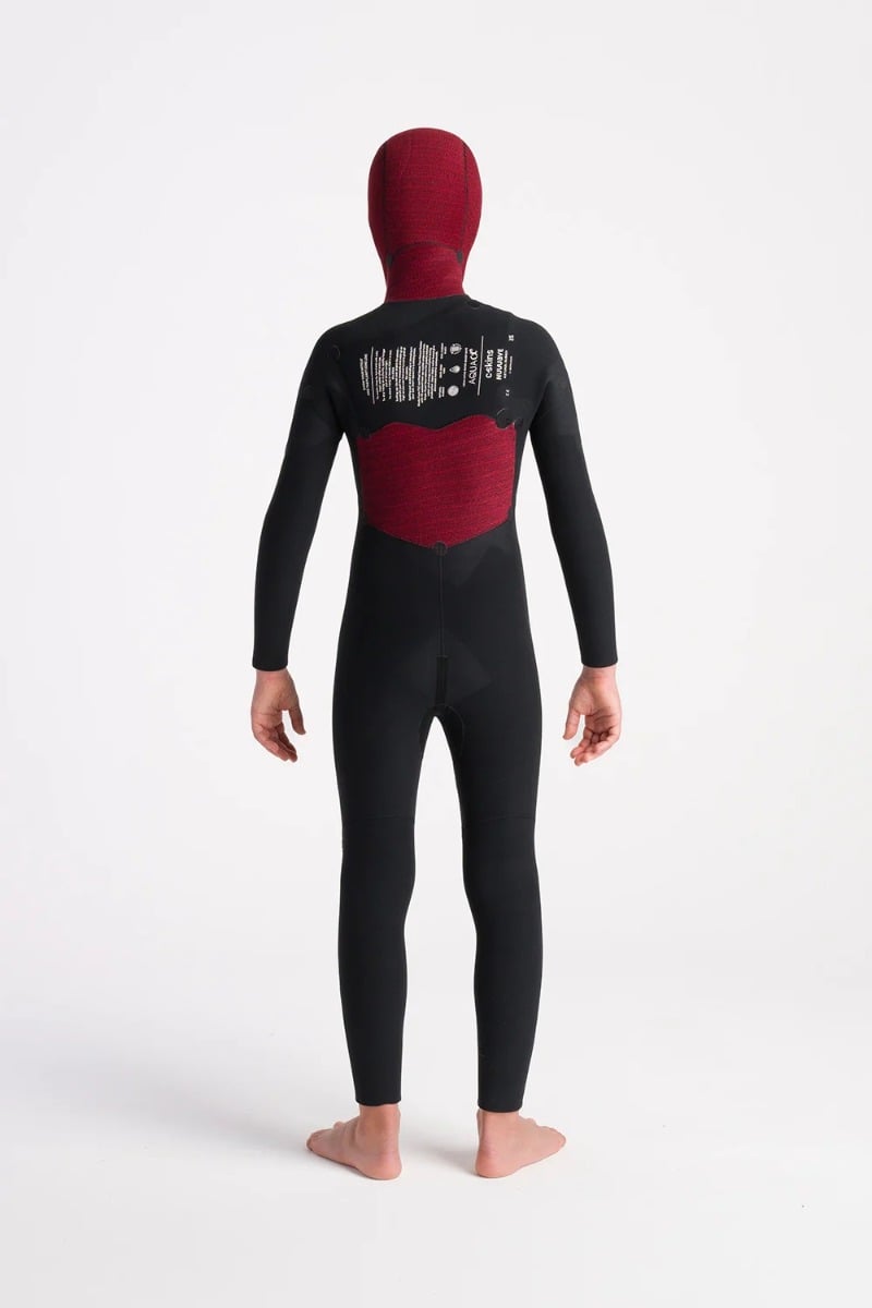 C-Skins NuWave Session 5/4mm Junior GBS Hooded Winter Wetsuit 2026 - Black / Bluestone X / Cool Green