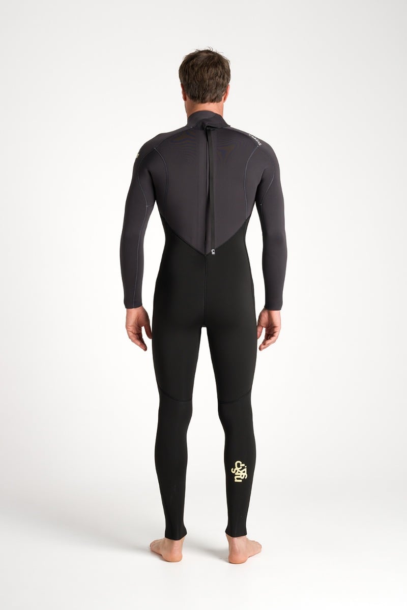 C-Skins NuWave Legend 4/3mm Men's GBS Back Zip Wetsuit 2025 - Black/Meteor/Yellow