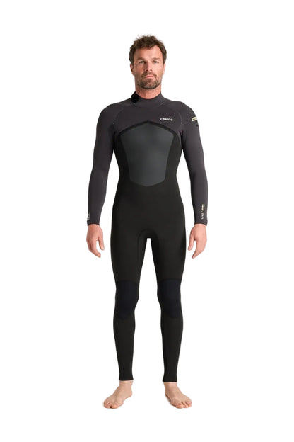 C-Skins NuWave Legend 4/3mm Mens GBS Back Zip Wetsuit in Black/Meteor/Yellow