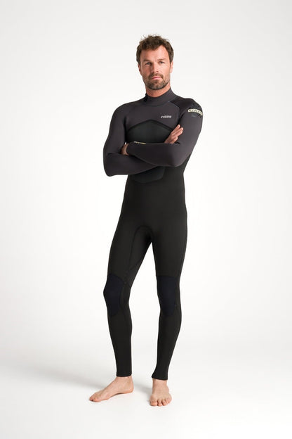 C-Skins NuWave Legend 4/3mm Men's GBS Back Zip Wetsuit 2025 - Black/Meteor/Yellow
