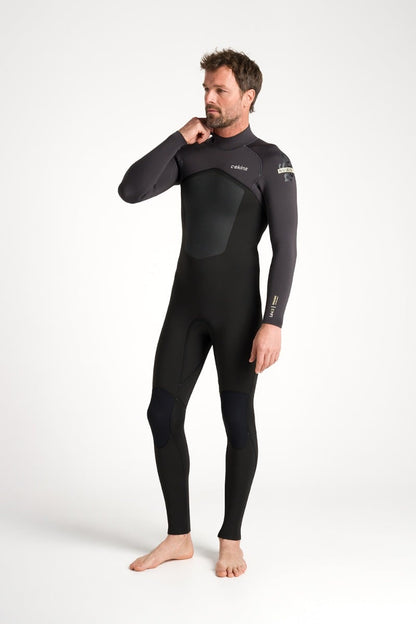 C-Skins NuWave Legend 4/3mm Men's GBS Back Zip Wetsuit 2025 - Black/Meteor/Yellow