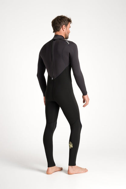 C-Skins NuWave Legend 4/3mm Men's GBS Back Zip Wetsuit 2025 - Black/Meteor/Yellow