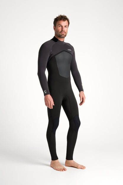 C-Skins NuWave Legend 4/3mm Men's GBS Back Zip Wetsuit 2025 - Black/Meteor/Yellow