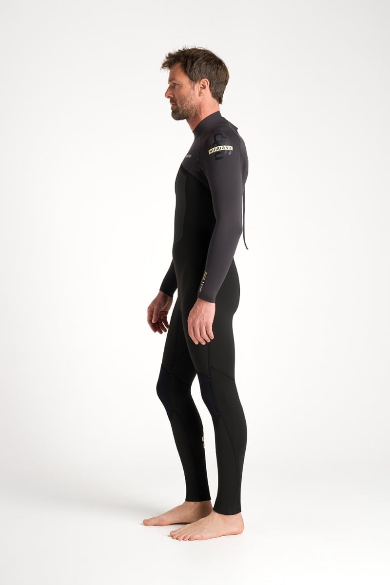C-Skins NuWave Legend 4/3mm Men's GBS Back Zip Wetsuit 2025 - Black/Meteor/Yellow