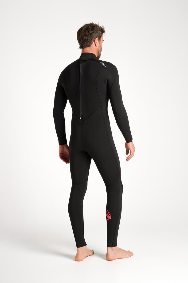 C-Skins NuWave Legend 5/4/3mm Mens GBS Back Zip Winter Wetsuit 2026 - Black/Neon Flare