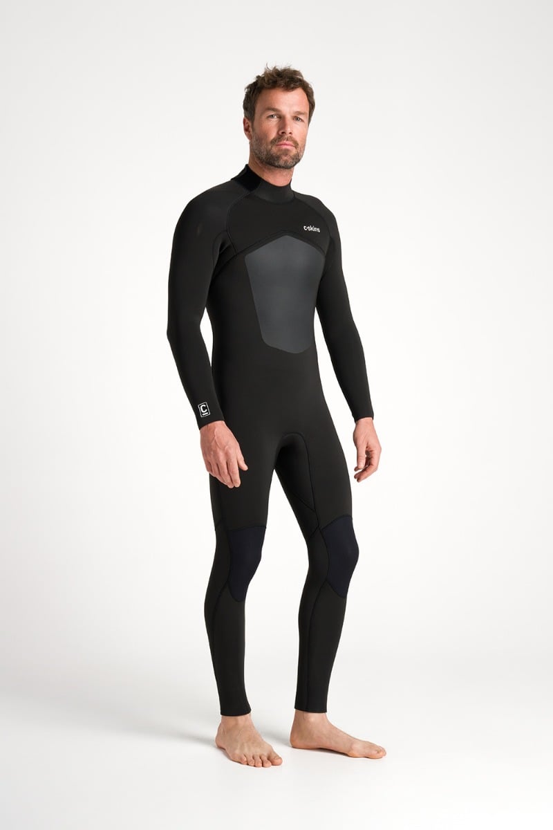 C-Skins NuWave Legend 5/4/3mm Mens GBS Back Zip Winter Wetsuit 2026 - Black/Neon Flare