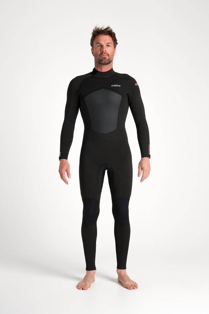 C-Skins NuWave Legend 5/4/3mm Mens GBS Back Zip Winter Wetsuit 2026 - Black/Neon Flare
