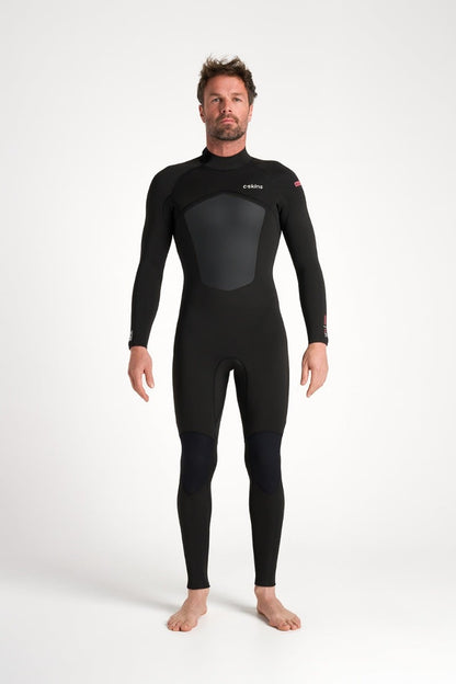 C-Skins NuWave Legend 5/4/3mm Mens GBS Back Zip Winter Wetsuit 2026 - Black/Neon Flare