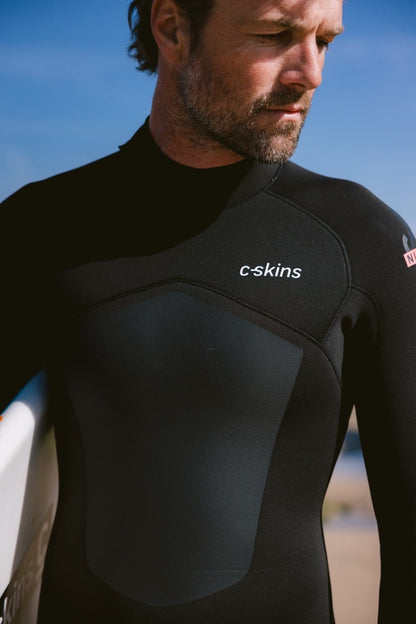 C-Skins NuWave Legend 5/4/3mm Mens GBS Back Zip Winter Wetsuit 2026 - Black/Neon Flare