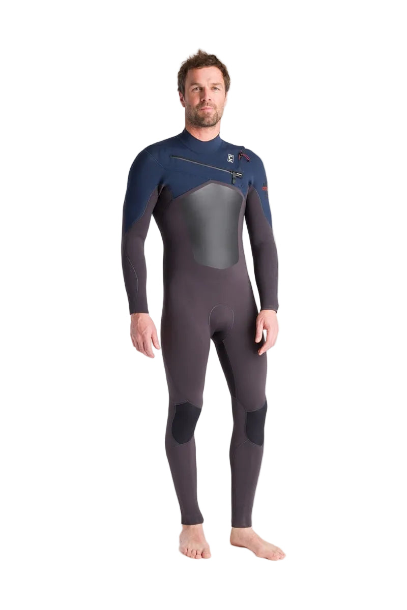 C-Skins NuWave ReWired 5/4mm Mens GBS Chest Zip Winter Wetsuit 2026 - Meteor X / Bluestone X