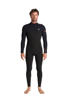 C-Skins NuWave Session 3/2mm Mens GBS Back Zip Wetsuit in Black / Warm Red