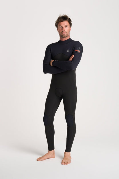C-Skins NuWave Session 3/2mm Mens GBS Back Zip Wetsuit 2026 - Black / Warm Red