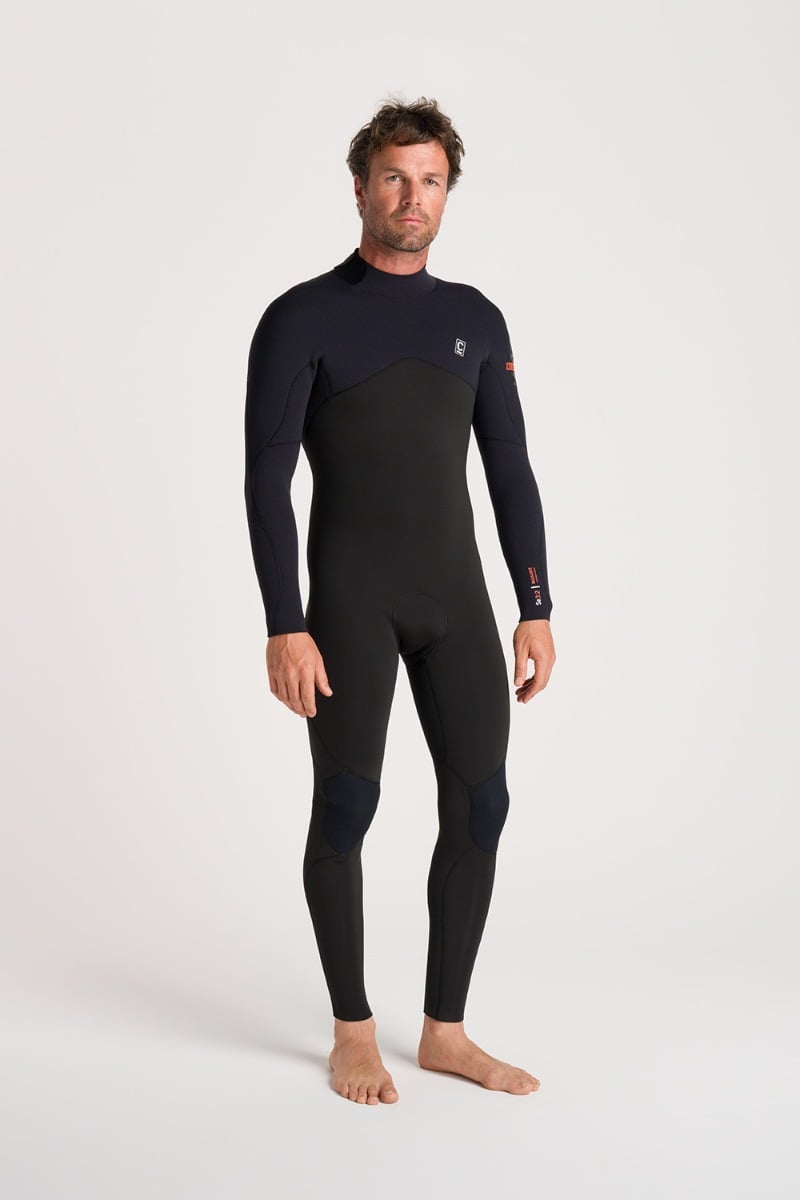C-Skins NuWave Session 3/2mm Mens GBS Back Zip Wetsuit 2026 - Black / Warm Red