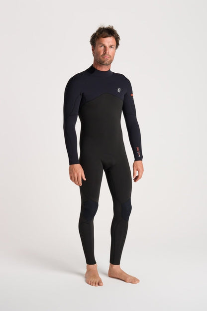 C-Skins NuWave Session 3/2mm Mens GBS Back Zip Wetsuit 2026 - Black / Warm Red