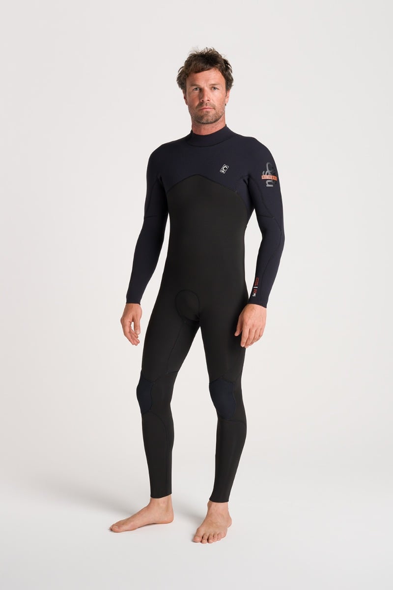 C-Skins NuWave Session 3/2mm Mens GBS Back Zip Wetsuit 2026 - Black / Warm Red