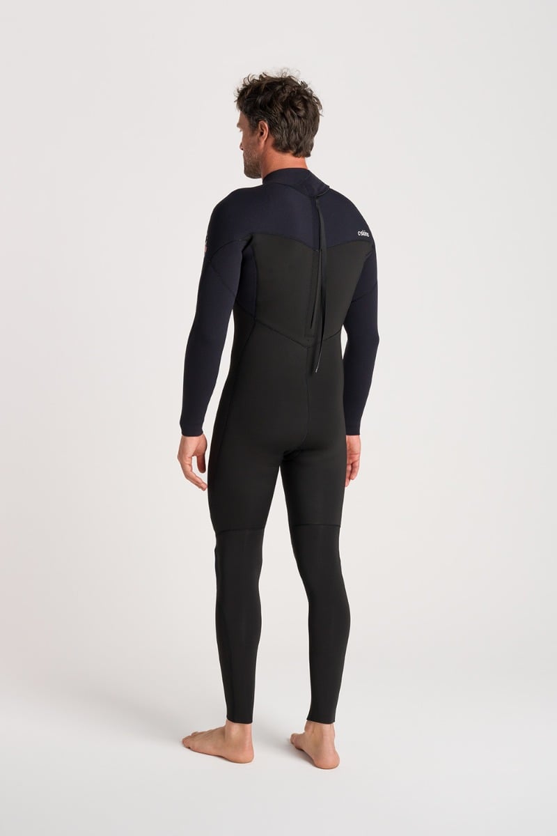 C-Skins NuWave Session 3/2mm Mens GBS Back Zip Wetsuit 2026 - Black / Warm Red