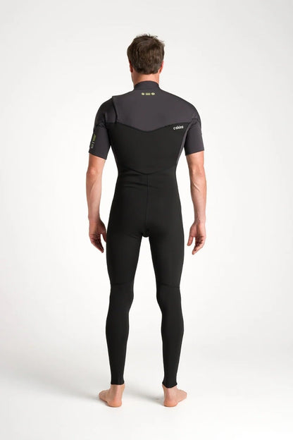 C-Skins NuWave Session Lite 2mm Mens Flatlock Chest Zip Short Arm Wetsuit 2026 - Black / Meteor
