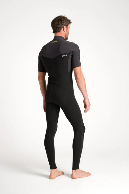 C-Skins NuWave Session Lite 2mm Mens Flatlock Chest Zip Short Arm Wetsuit 2026 - Black / Meteor