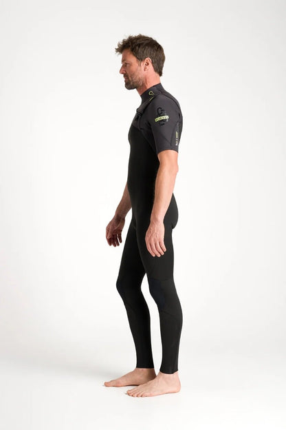 C-Skins NuWave Session Lite 2mm Mens Flatlock Chest Zip Short Arm Wetsuit 2026 - Black / Meteor