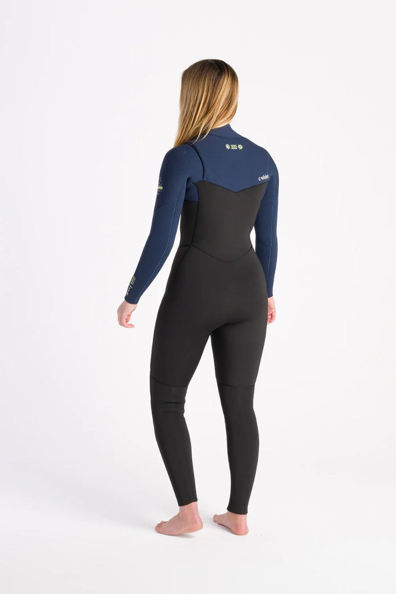 C-Skins NuWave Solace 5/4/3mm Women's Chest Zip Wetsuit - Black / Bluestone / Cool Green