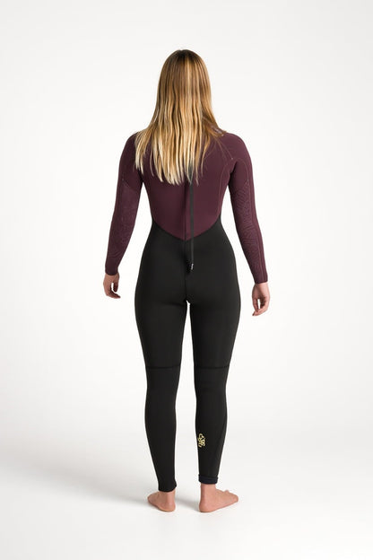 C-Skins NuWave Surflite 5/4/3mm Womens GBS Back Zip Wetsuit 2026 - Black / Rust / Yellow