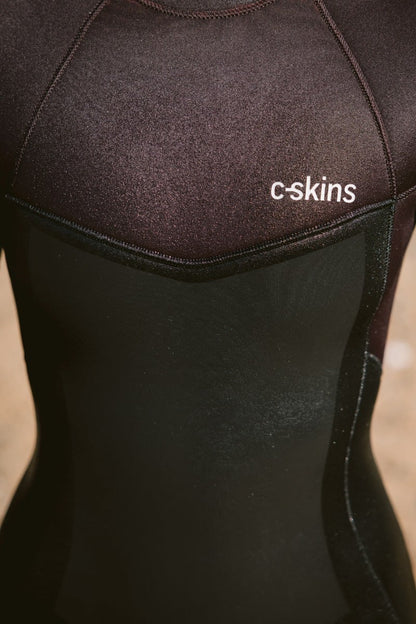 C-Skins NuWave Surflite 5/4/3mm Womens GBS Back Zip Wetsuit 2026 - Black / Rust / Yellow