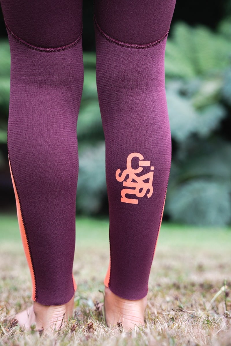 C-Skins NuWave Legend 4/3mm Junior GBS Back Zip Wetsuit 2026 - Rust / Coral Flame / Blue